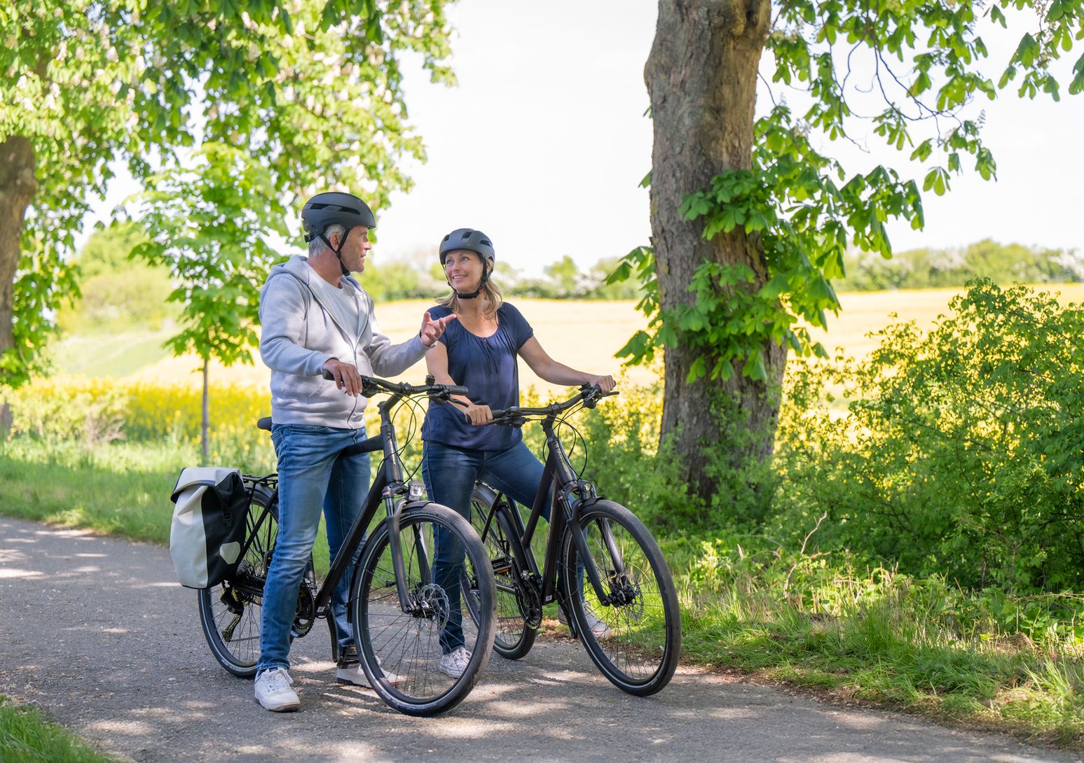 Radfahrer unterwegs auf dem Ochsenweg